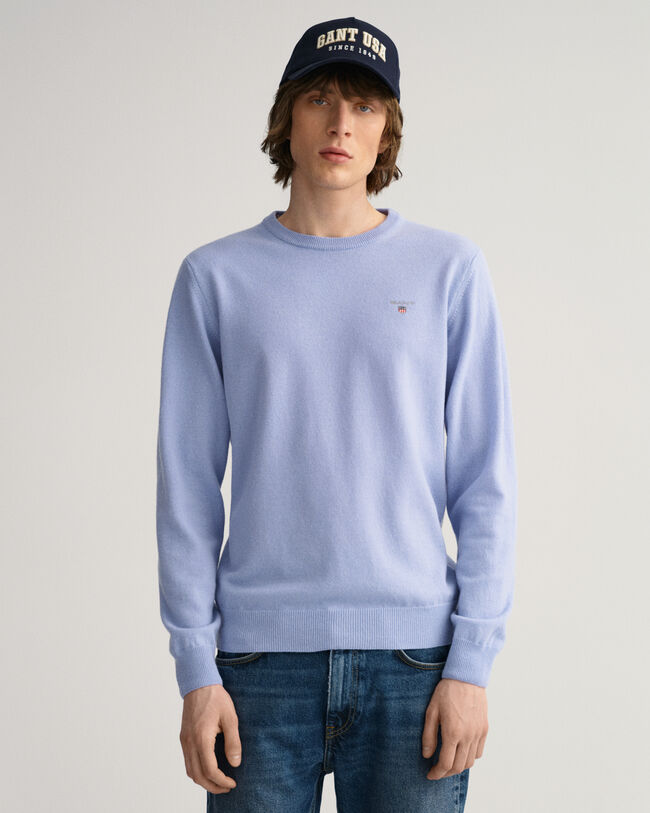 Crewneck sweater i ekstra fin lammeuld