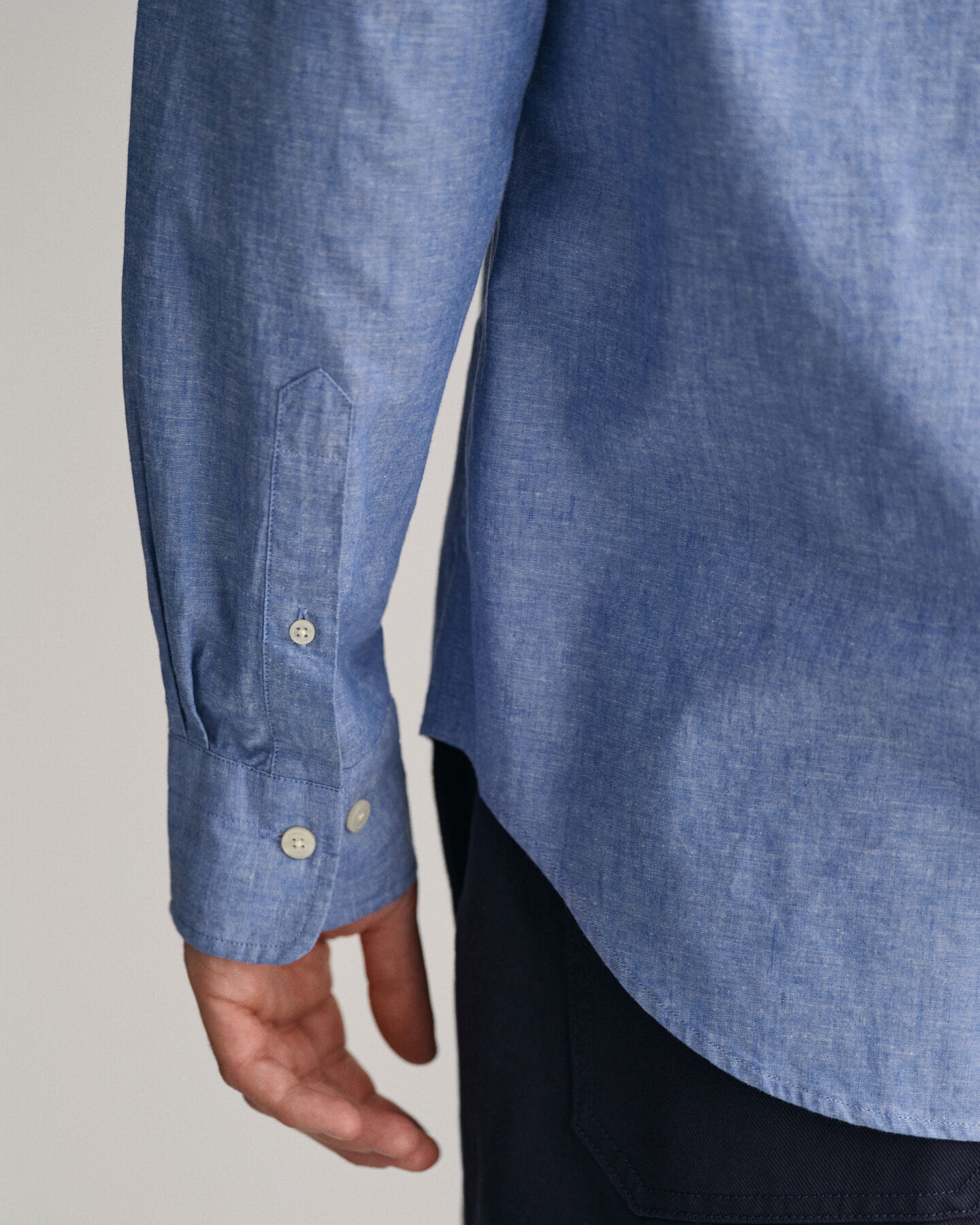 Regular fit skjorte af bomuld og hør