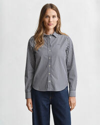 Regular fit klassisk stribet poplin-skjorte