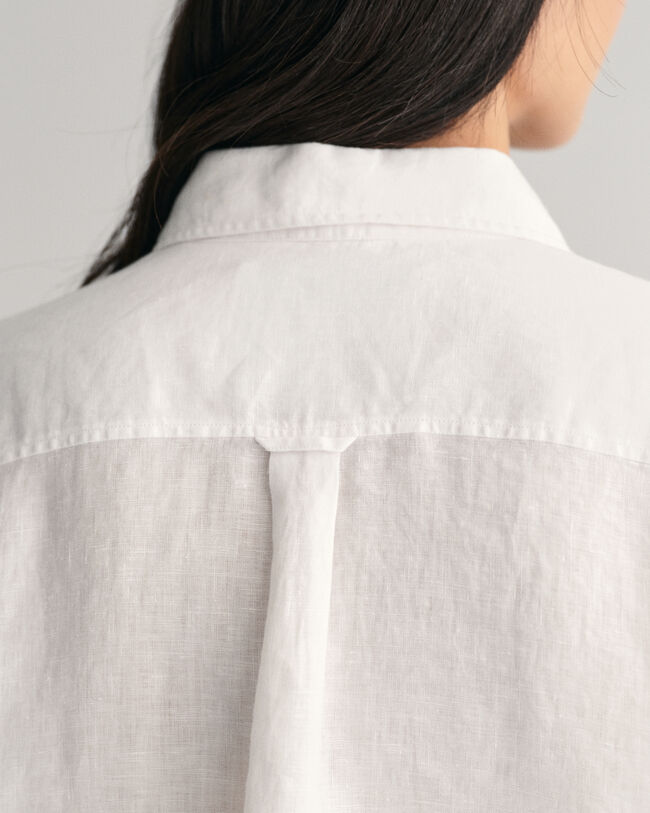 Relaxed fit kort hørskjorte