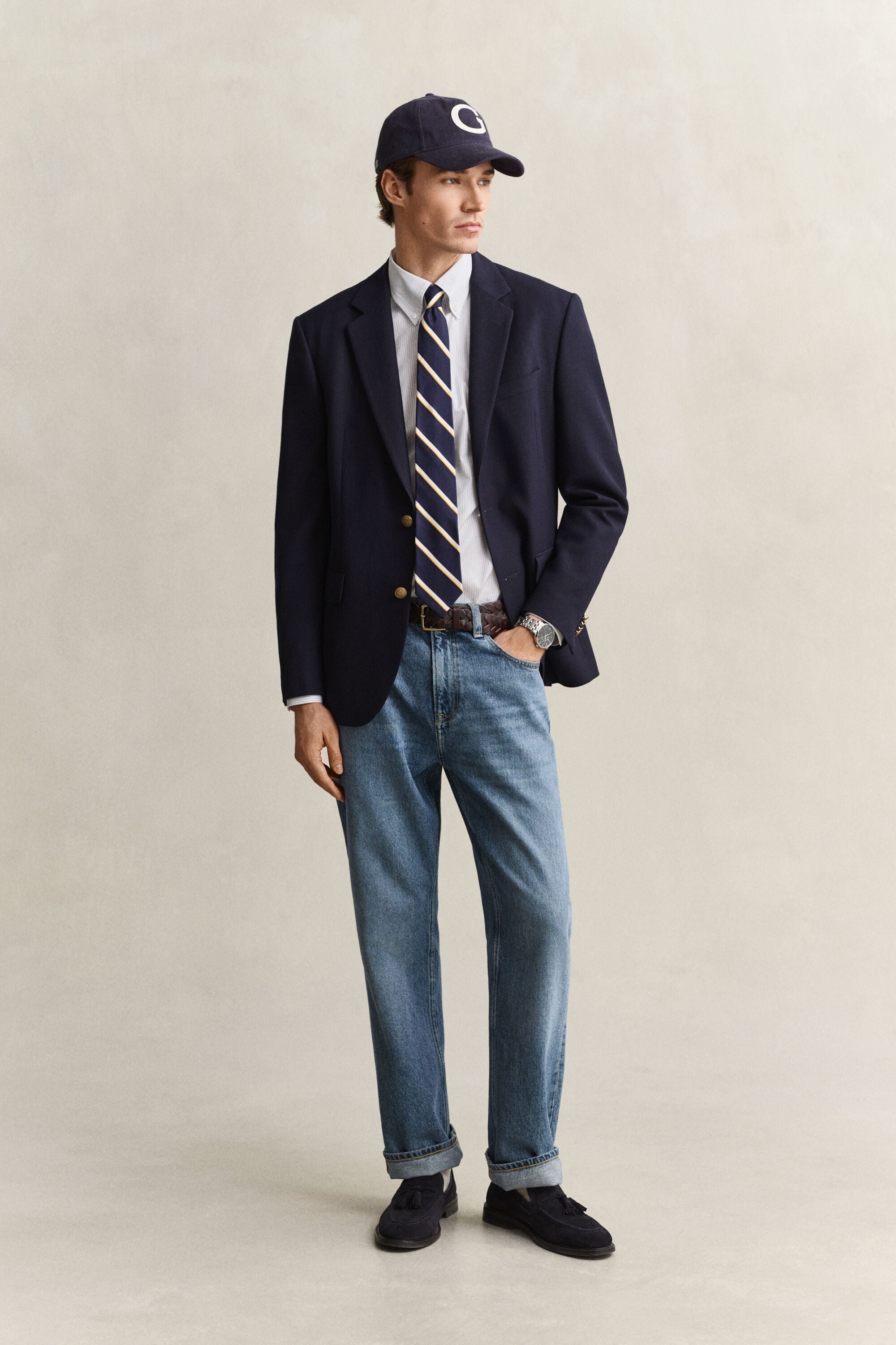 Stribet elegant skjorte i twill