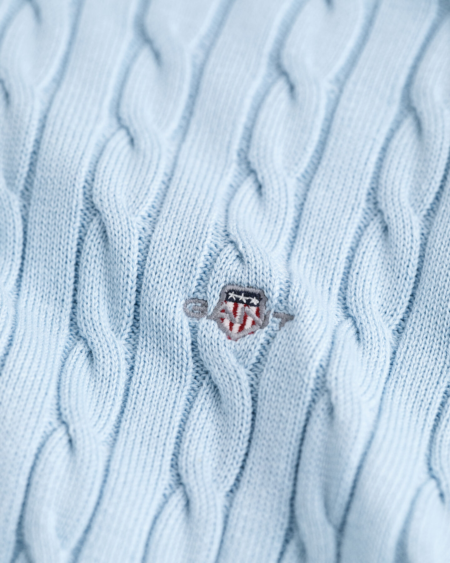 Teens Shield crewneck sweater af bomuld med kabelstrik