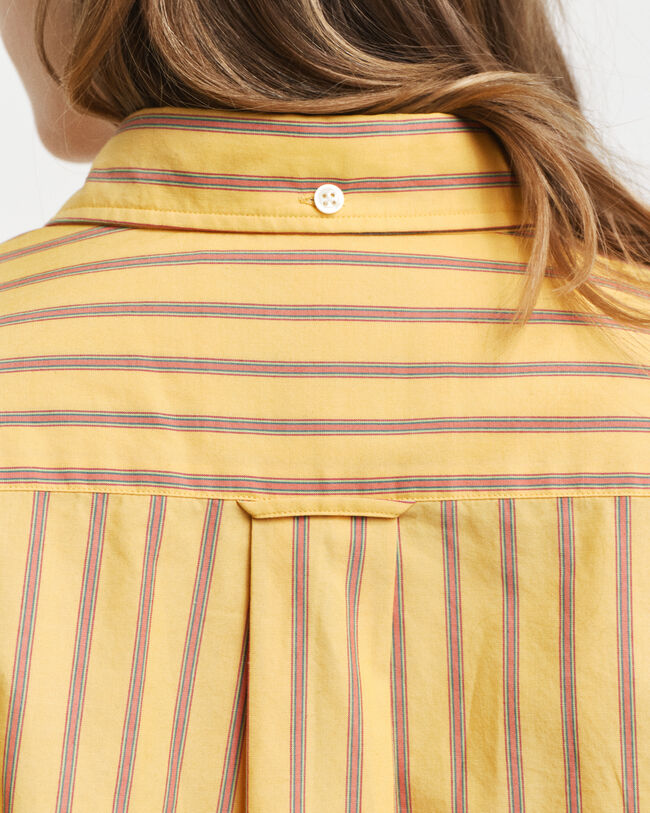 Regular fit poplin skjorte med striber