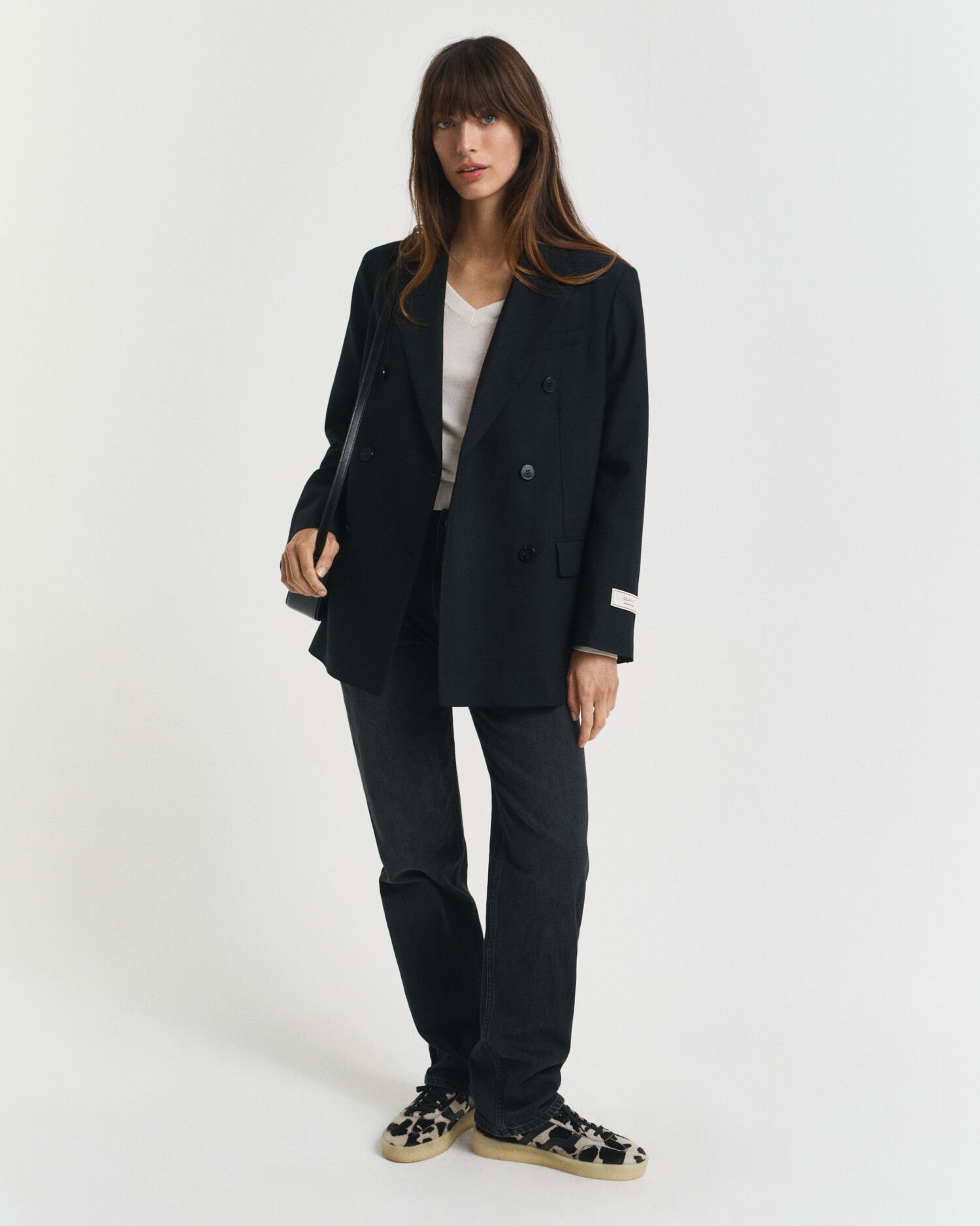 Sweater med V-hals sweater af ekstra fin merinould