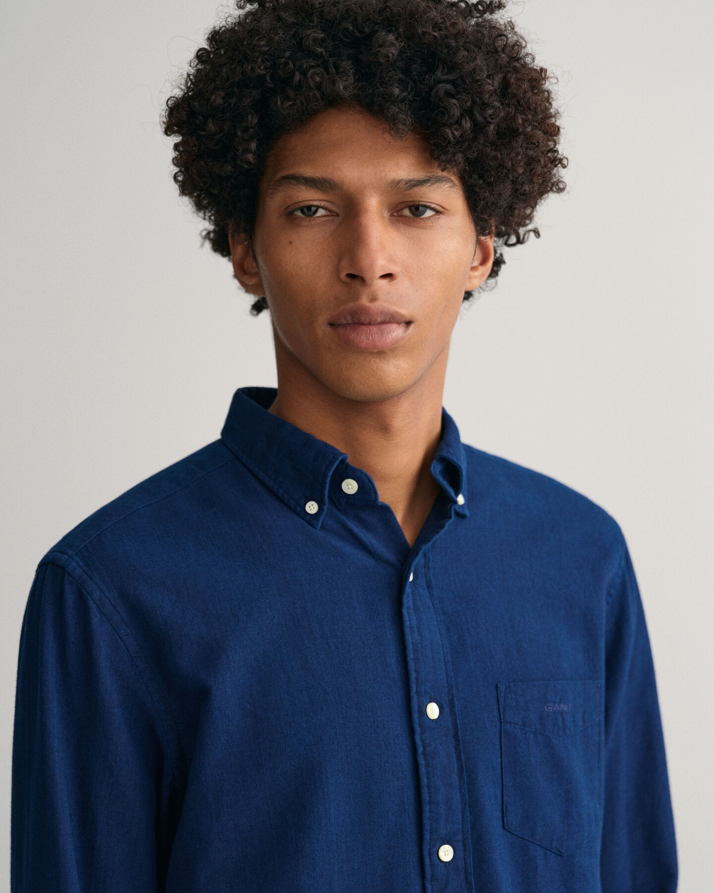 Regular fit Indigo Oxford skjorte