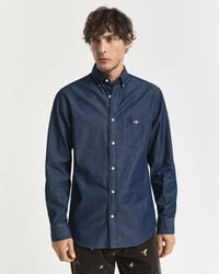 Regular fit indigo-skjorte
