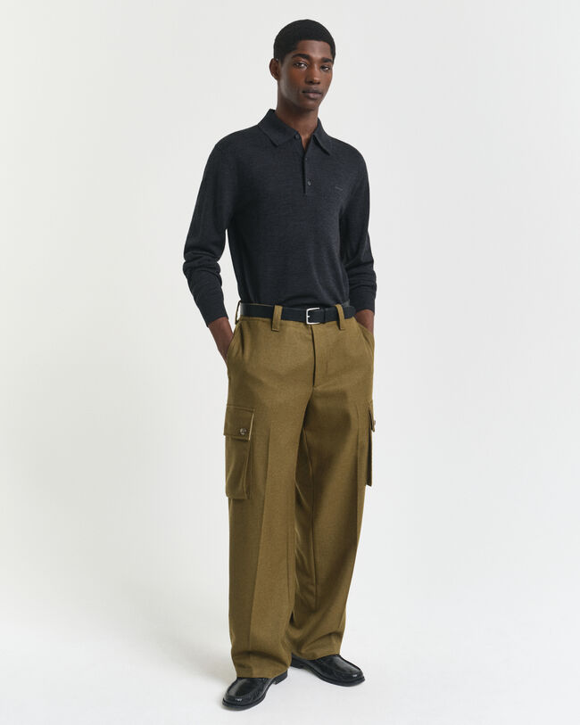 Polosweater af ekstra fin merinould