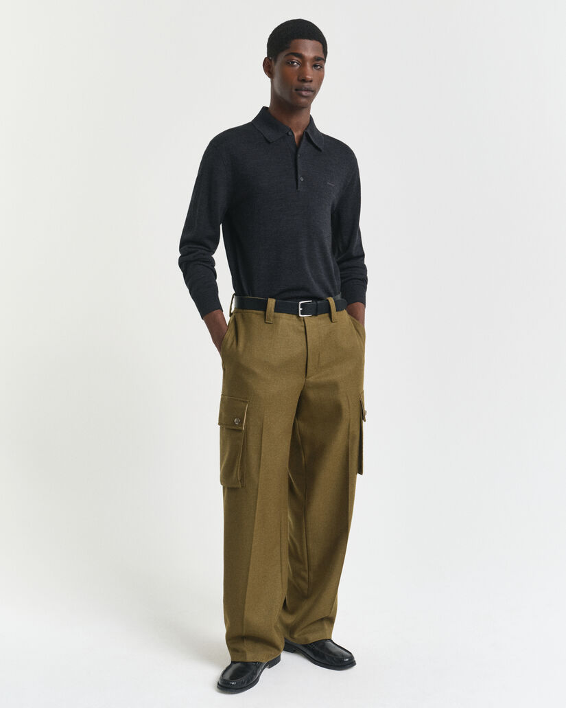 Polosweater af ekstra fin merinould