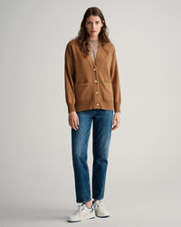 Ensfarvet Oversized cardigan