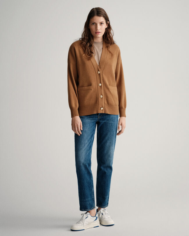 Ensfarvet Oversized cardigan