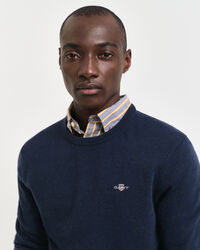 Crewneck sweater i ekstra fin lammeuld