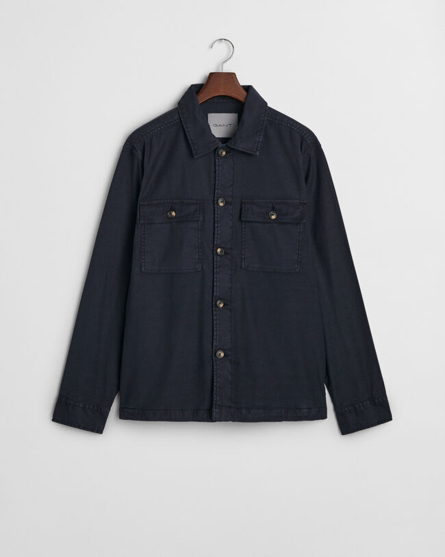 Regular fit overskjorte af bomuld og hør