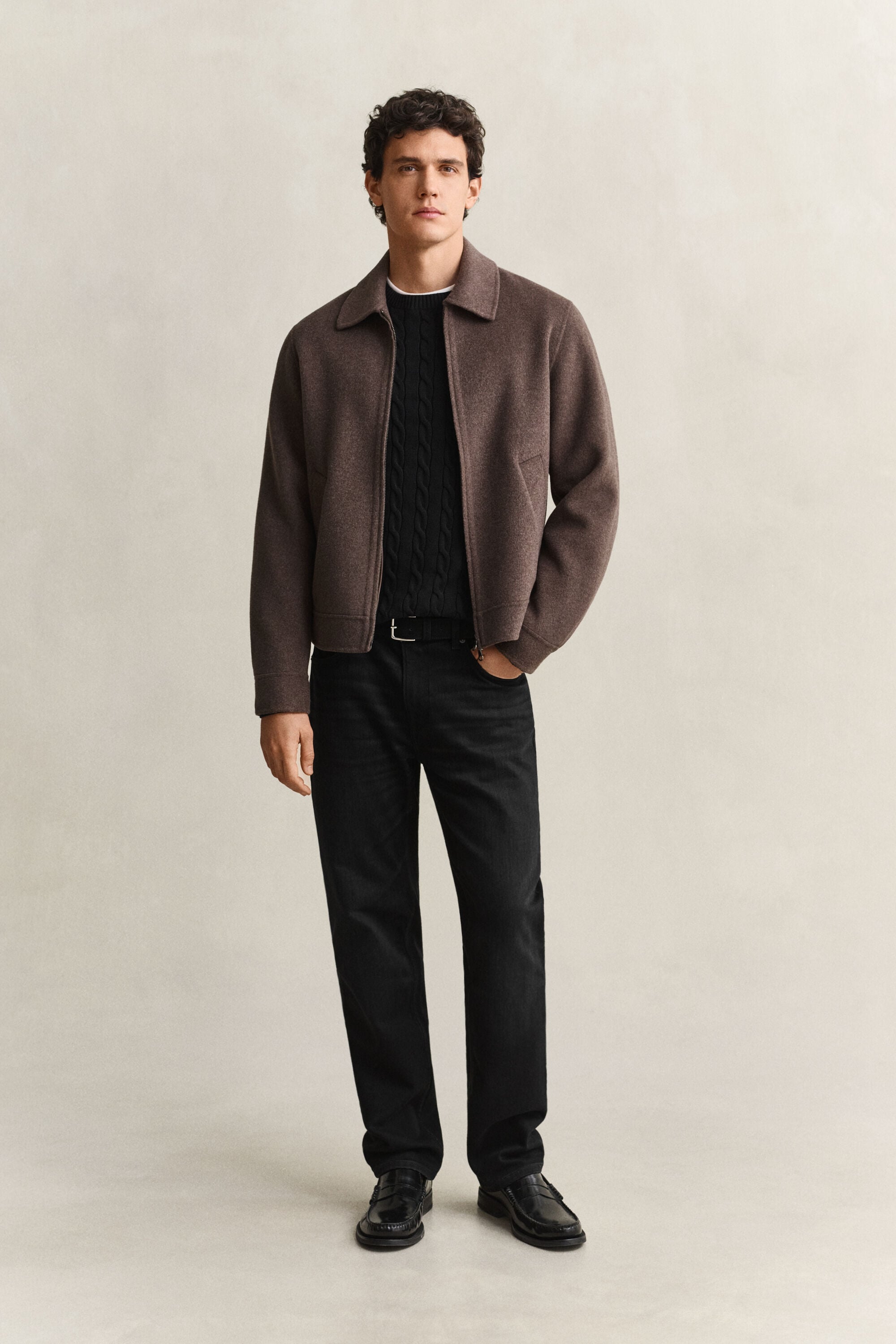 Classic sweater med kabelstrik