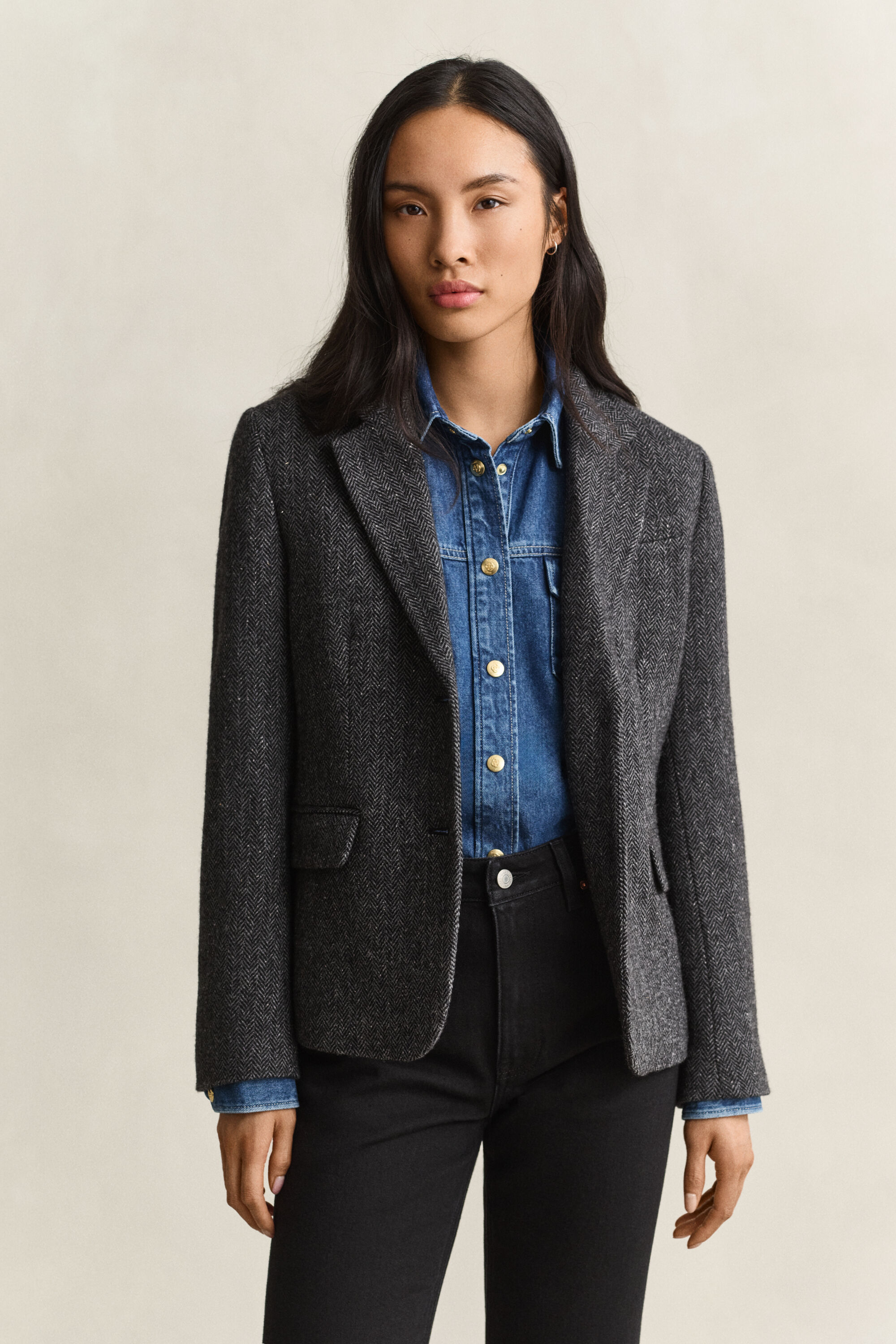 Sildebensmønstret blazer