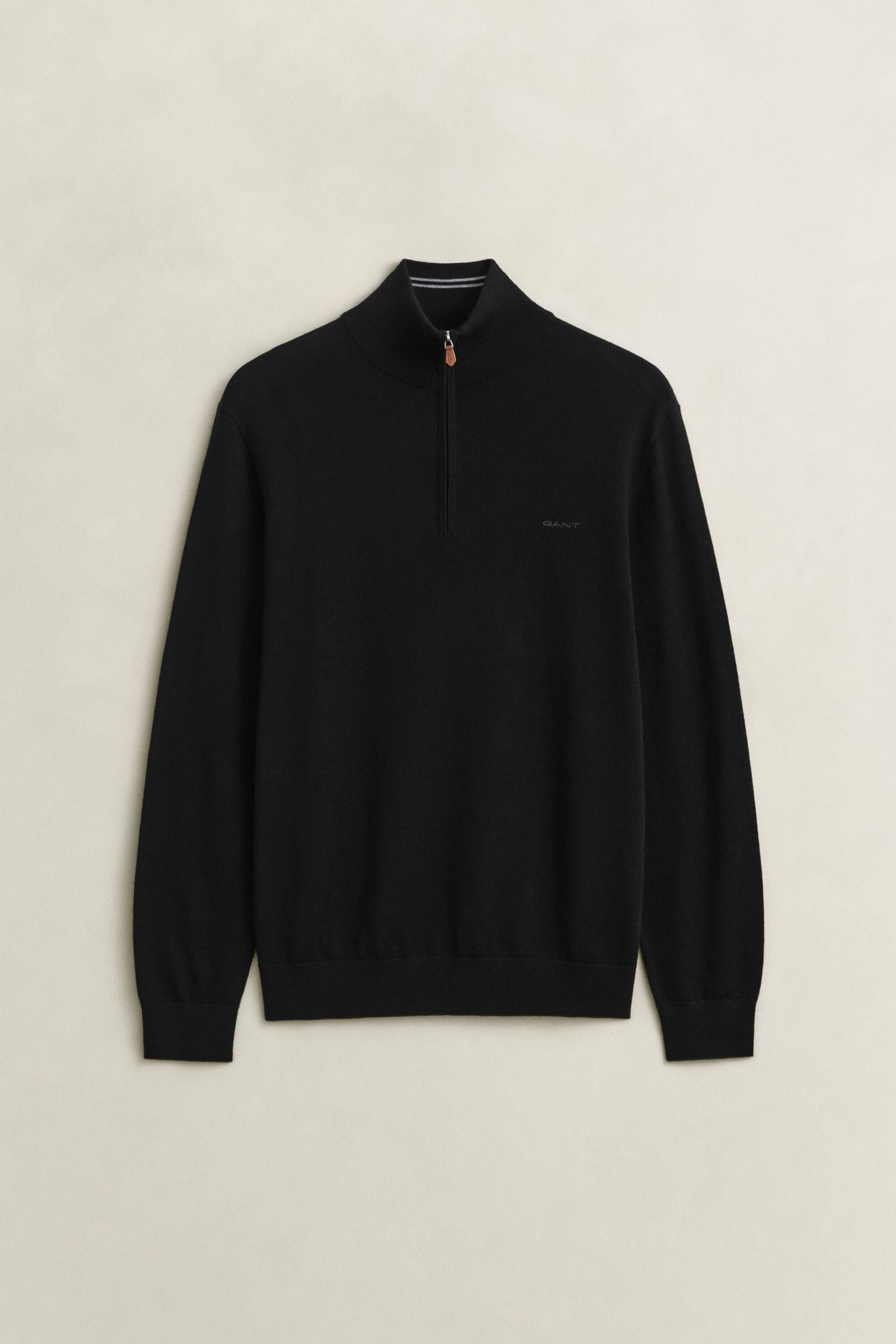 Sweater i merinould med halv lynlås