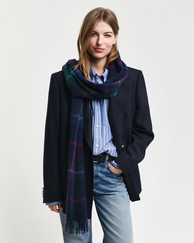 Ternet halstørklæde i kashmirblanding