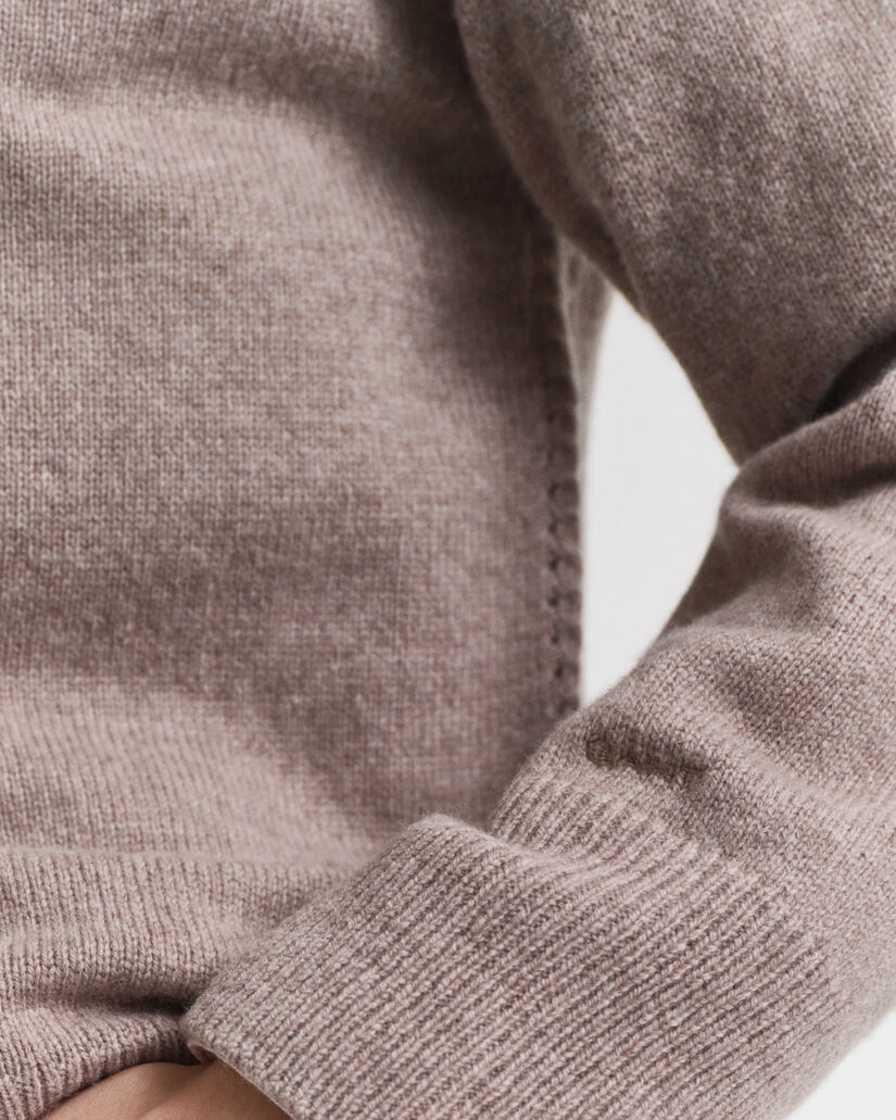 Sweater med crewneck i en blød uld- og kashmirblanding