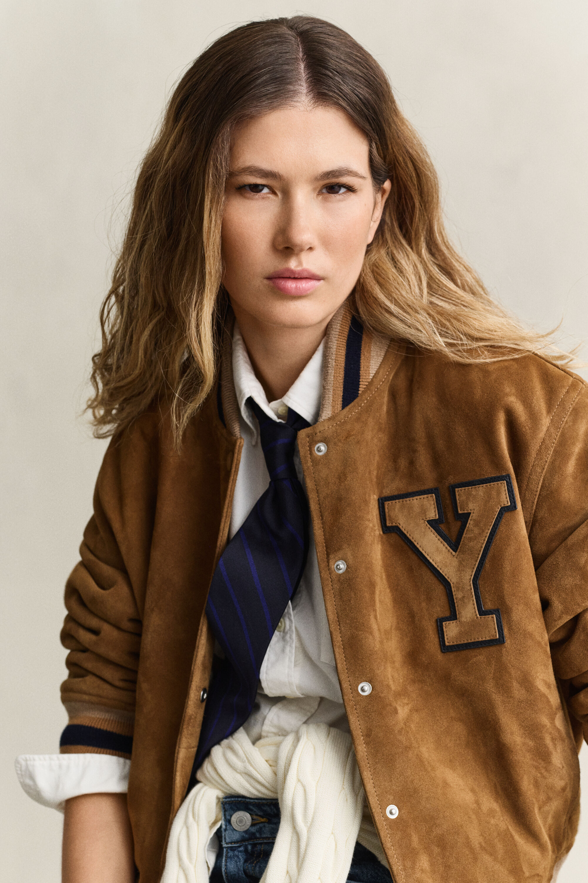 Gant x Yale Varsity Jacket i ruskind