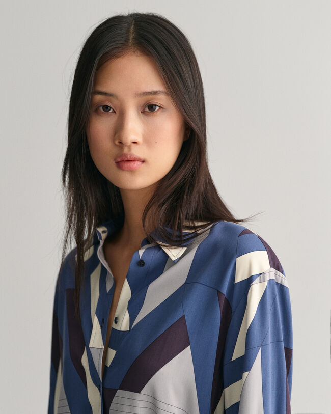 Skjortekjole med Letters-tryk