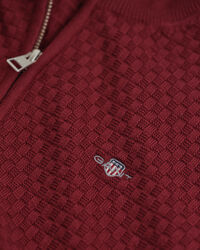 Teens sweater med mikrotekstur og halv lynlås