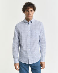 Regular fit klassisk poplin-skjorte med mikrotern