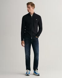 Tekstureret cardigan af bomuld