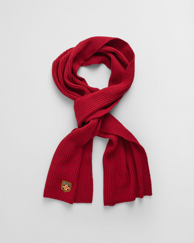 Gavesæt med beanie og halstørklæde i uld med mærke