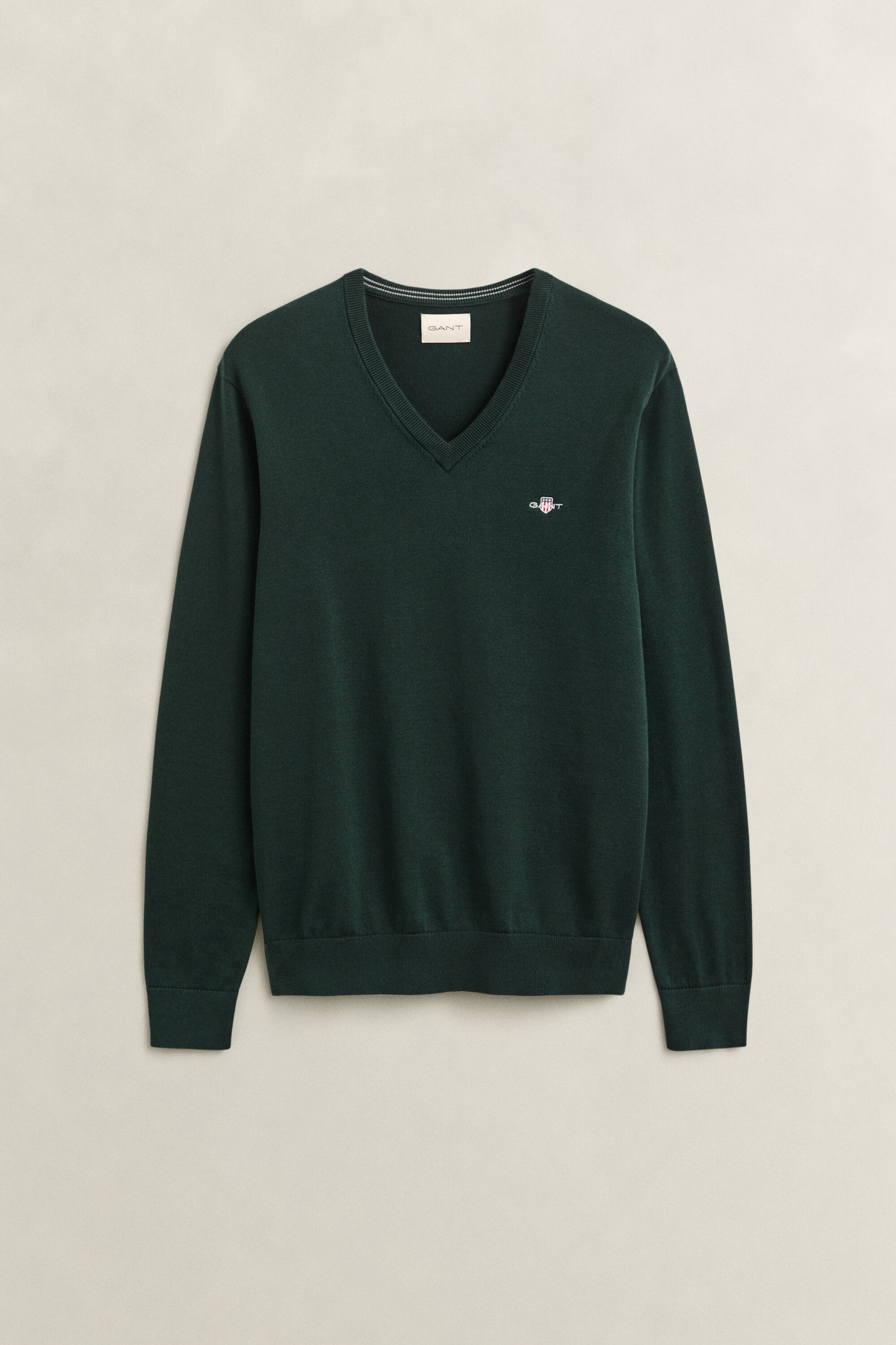 Sweater i bomuld med V-hals
