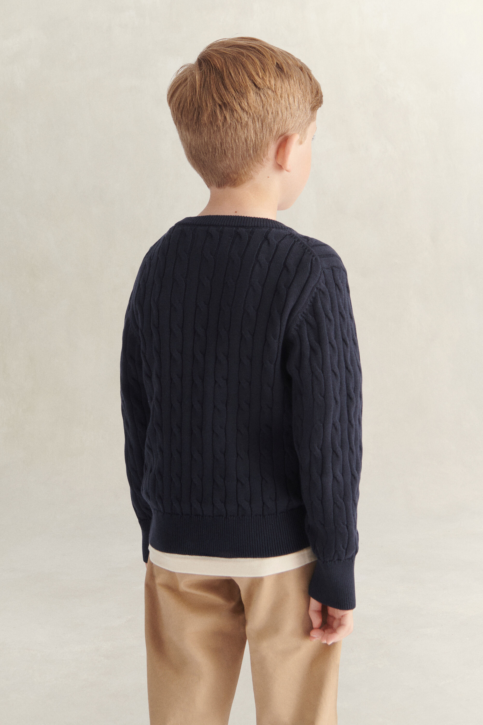 Boys Shield kabelstrikket sweater