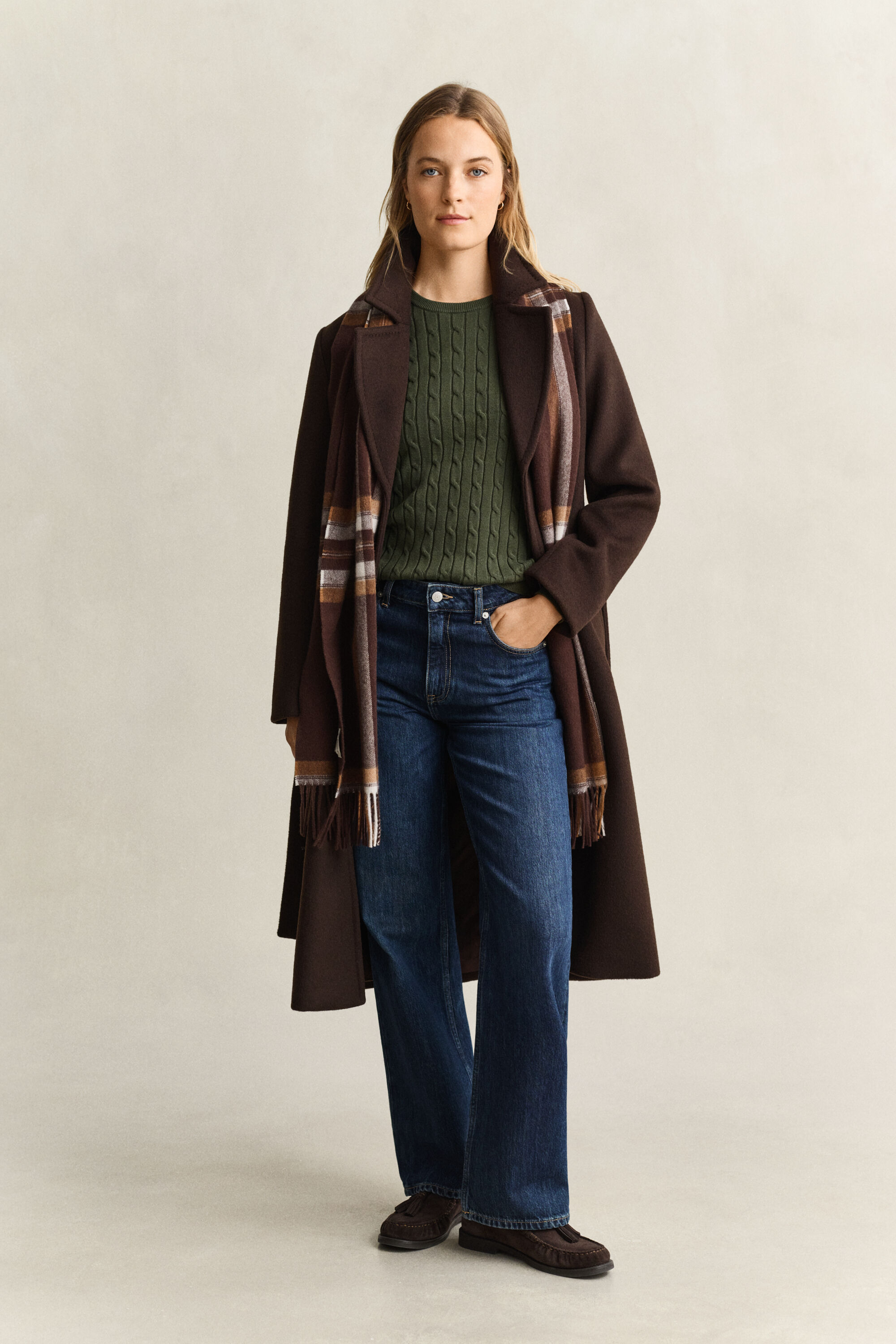 Classic sweater med kabelstrik