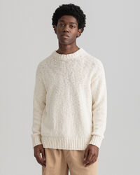Relaxed Fit crewneck sweater i nopret bomuld