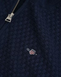 Teens sweater med mikrotekstur og halv lynlås