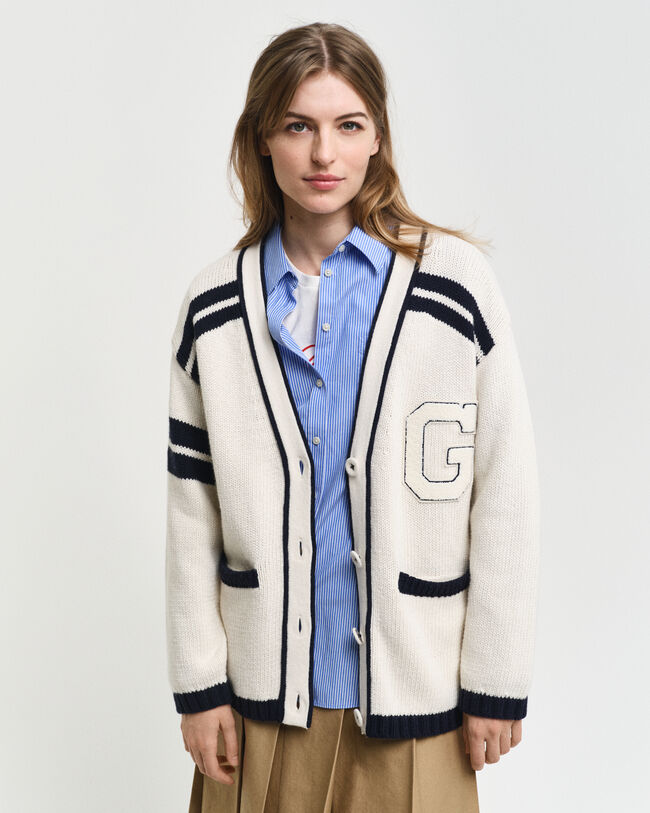GANT Varsity cardigan med V-hals