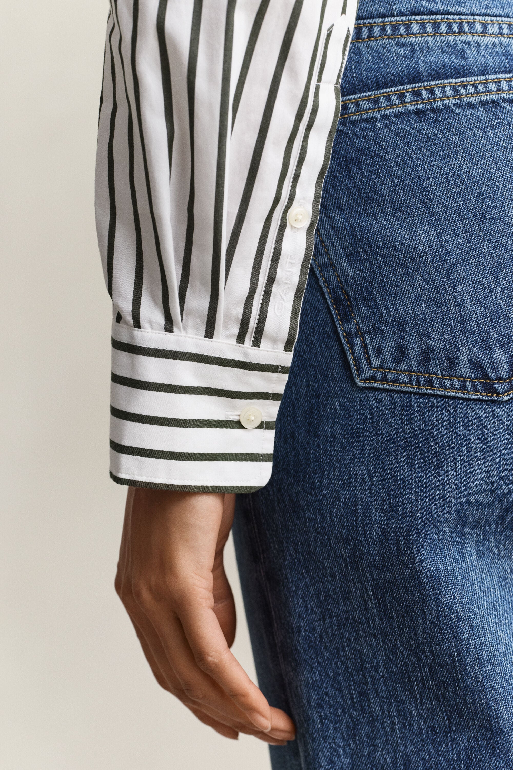 Relaxed fit stribet klassisk poplin-skjorte