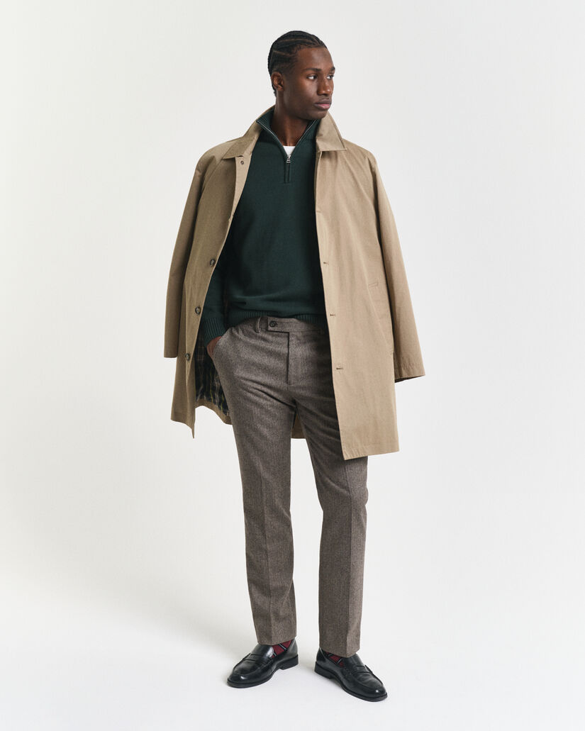 Afslappet sweater i bomuld med halv lynlås