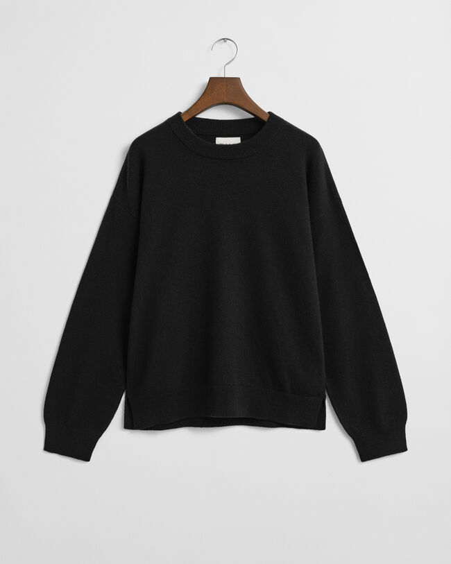 Crewneck sweater i ekstra fin lammeuld