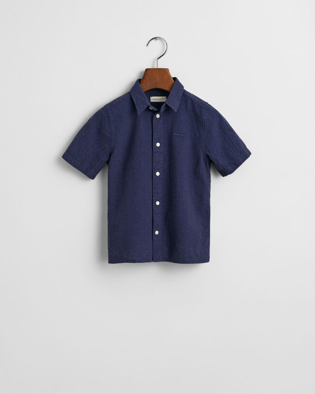 Kids kort&aelig;rmet skjorte af bomuld og h&oslash;r