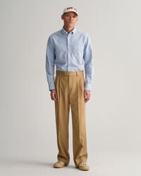 Regular fit b&oslash;rstet Oxford skjorte