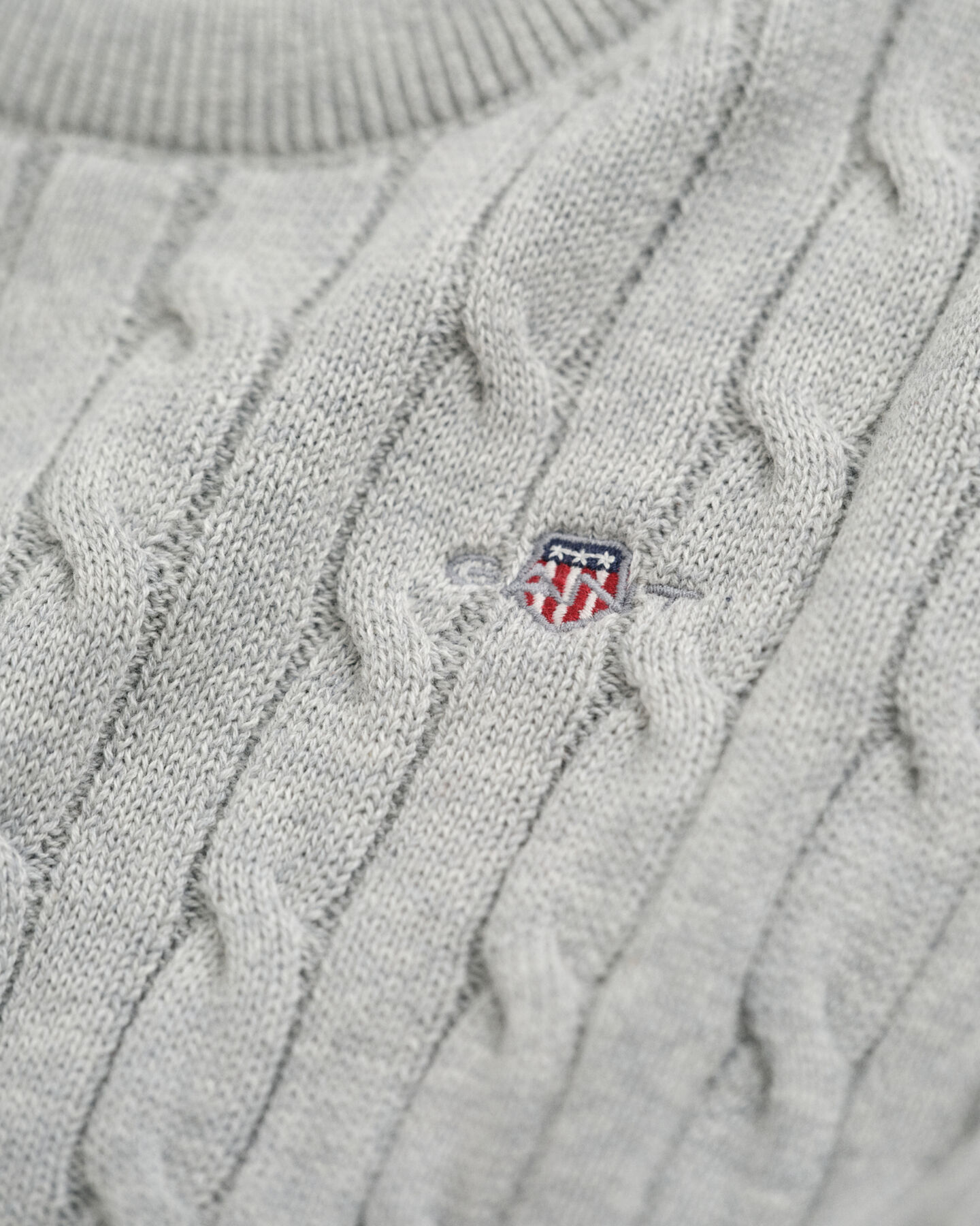 Kids Shield crewneck sweater af bomuld med kabelstrik