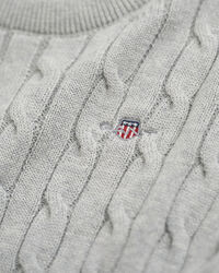 Kids Shield crewneck sweater af bomuld med kabelstrik