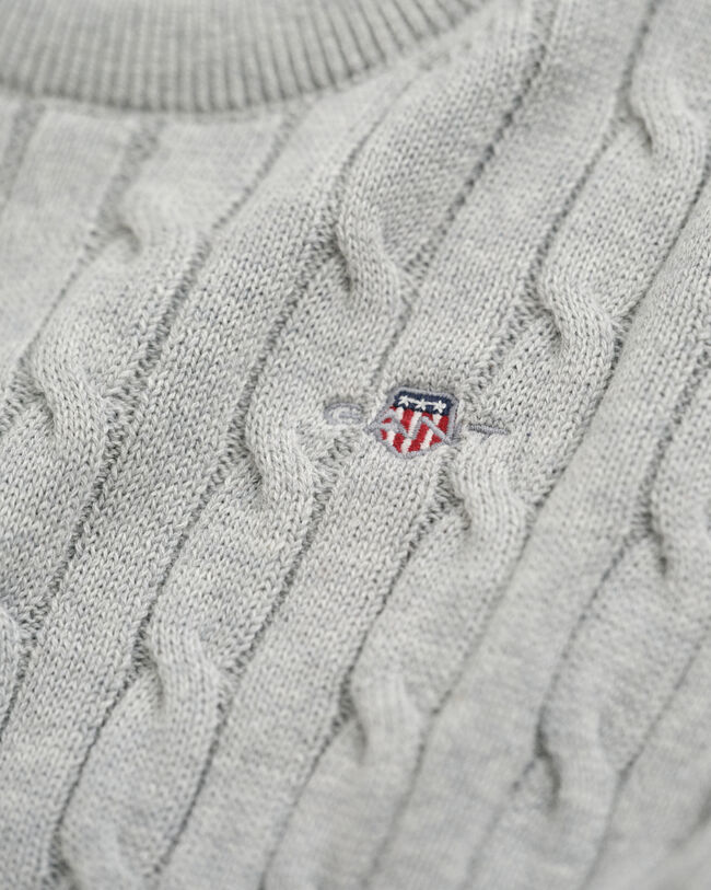 Kids Shield crewneck sweater af bomuld med kabelstrik