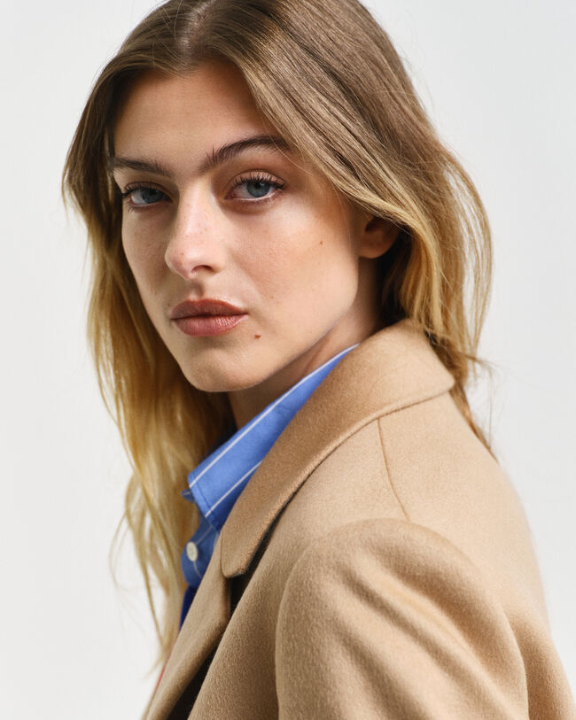 Klassisk uldfrakke med skræddersyet pasform