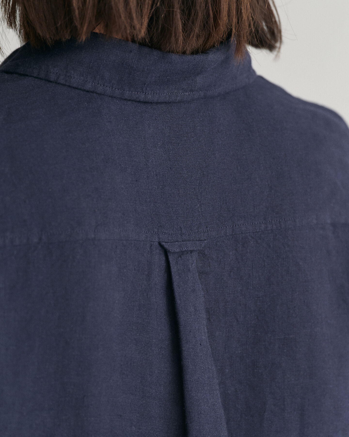 Regular fit skjorte af hør-chambray