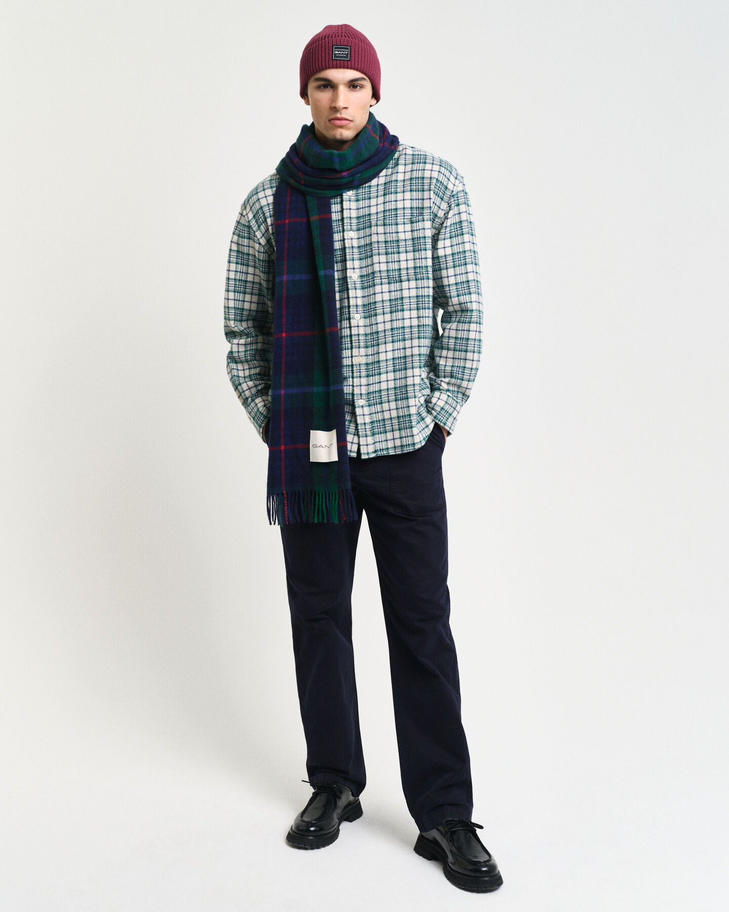 Oversized ternet skjorte med struktur