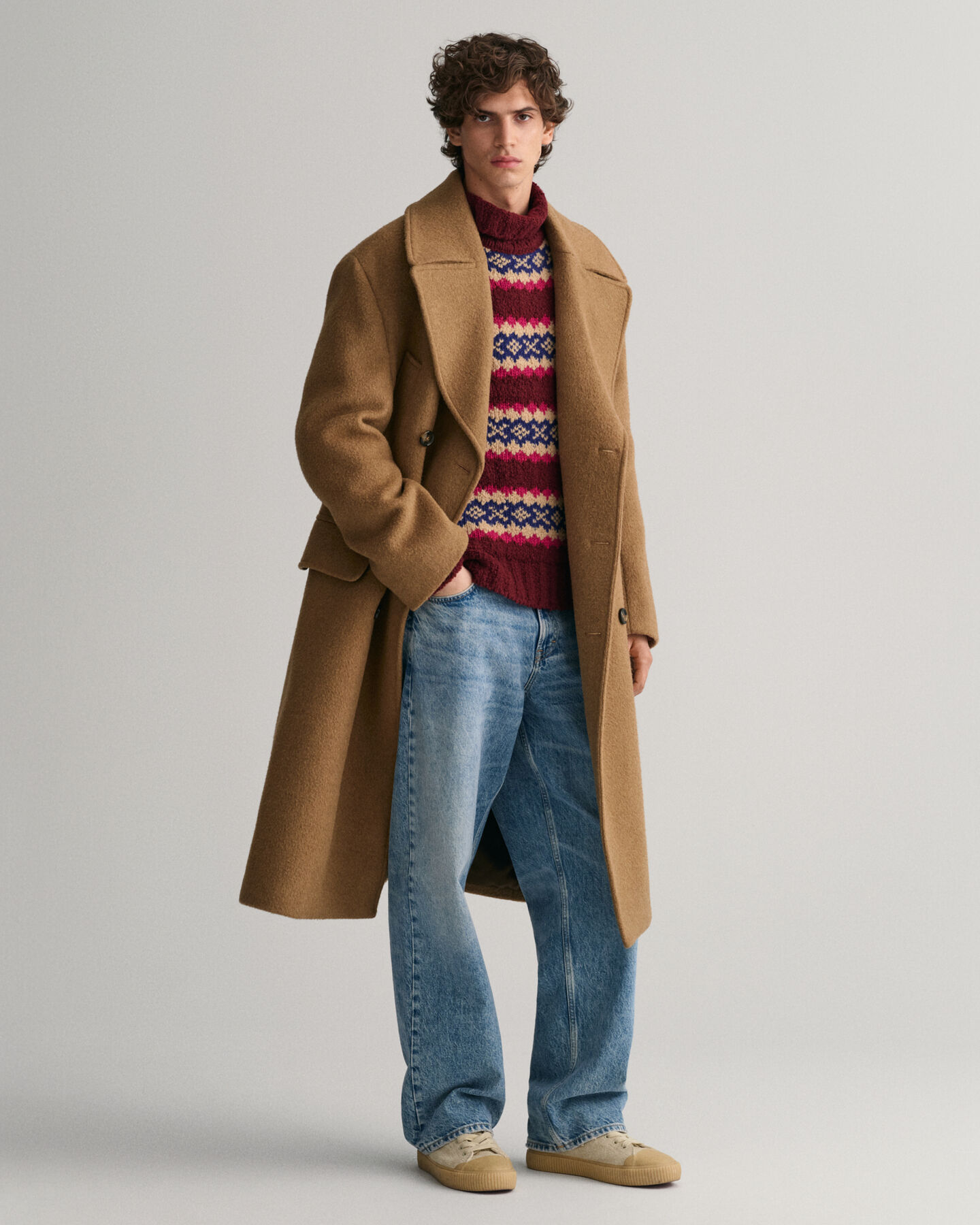 Fair Isle sweater med høj hals