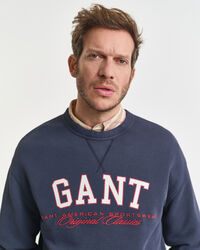 Sweatshirt med college-grafik og crewneck