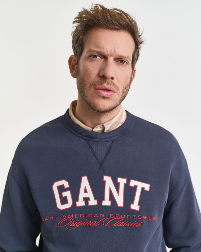 Sweatshirt med college-grafik og crewneck