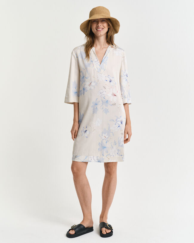 Kaftan med blomstertryk