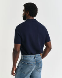 Tekstureret poloskjorte af bomuld