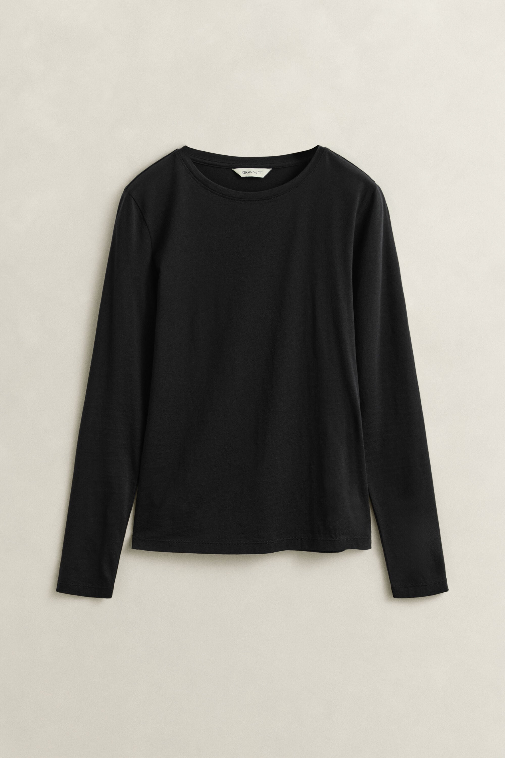 Let T-shirt af bomuld med lange ærmer
